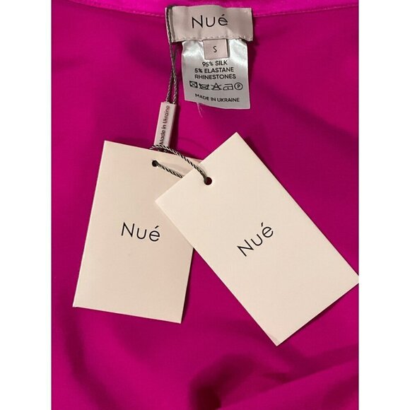 Nue Studio Laetitia Skirt in Fuchsia Pink Small New Womens Satin Midi - Picture 9 of 13